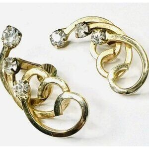 SAC Vintage Gold Tone 70's Clip On Earrings